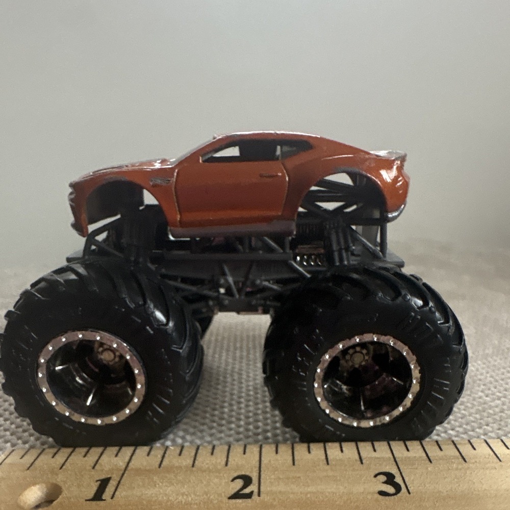 Hot Wheels Monster Jam Burnt Orange Chevy Camaro Monster Truck 1:64 Diecast